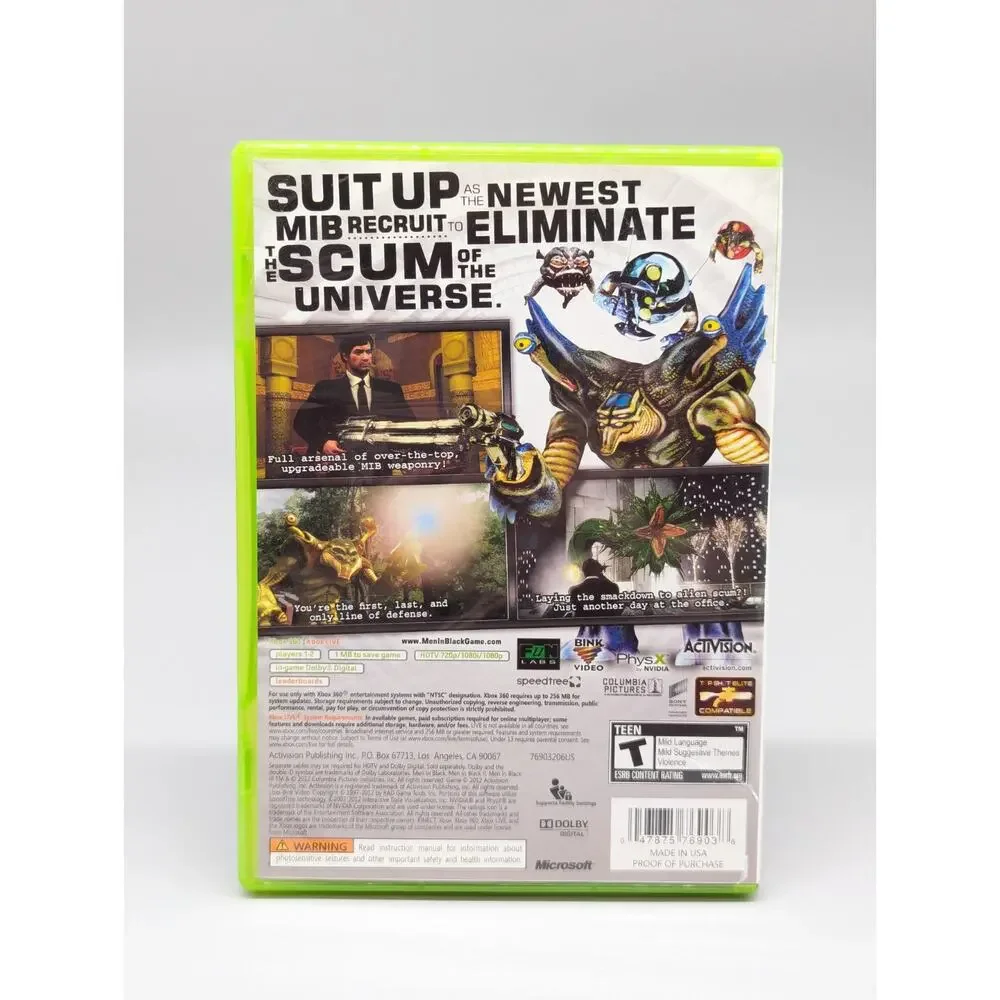 Men in Black Alien Crisis Microsoft Xbox Replacement Case & Manual Only No game